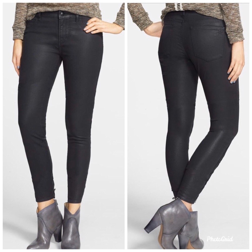 Articles Of Society Mya Coated Skinny Jeans Black